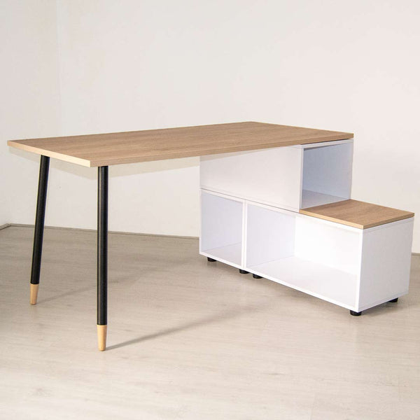 Tom Tom L-Shape Storage Desk - White.